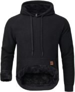 Yundobop Men's Heavy Pullover Hoodies Sherpa Fleece Lined Thick Winter Warm Hooded Sweatshirt with Kangaroo Pocket - Image 5