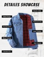 PEHMEA Men's Lined Flannel Denim Stylish Cowboy Trucker Coat Snap Button Rugged Western Shirts Jackets - Image 3