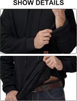 Yundobop Men's Heavy Pullover Hoodies Sherpa Fleece Lined Thick Winter Warm Hooded Sweatshirt with Kangaroo Pocket - Image 3